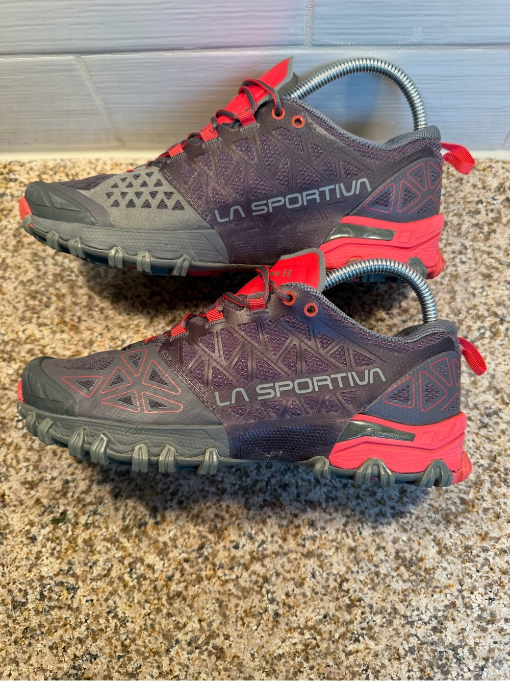 La Sportiva Women's Athletic Trail Shoes - Gray with Red Details